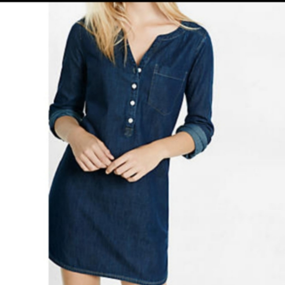 Express Denim Shirt Dress Size S Petite.